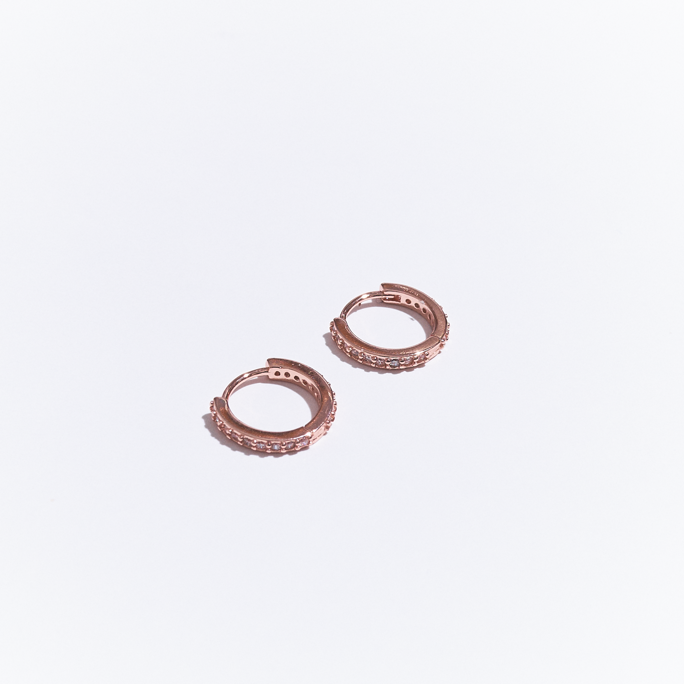 Hoops Zircon Transparente Oro Rosa