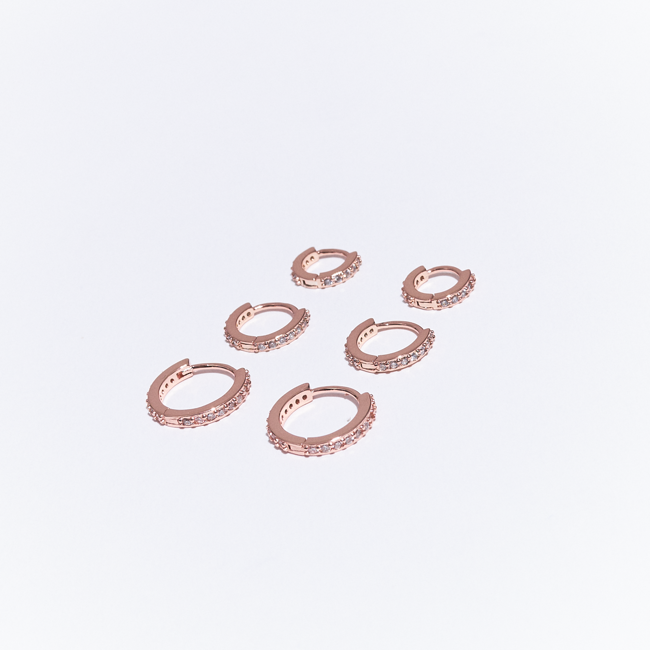 Hoops Zircon Transparente Oro Rosa