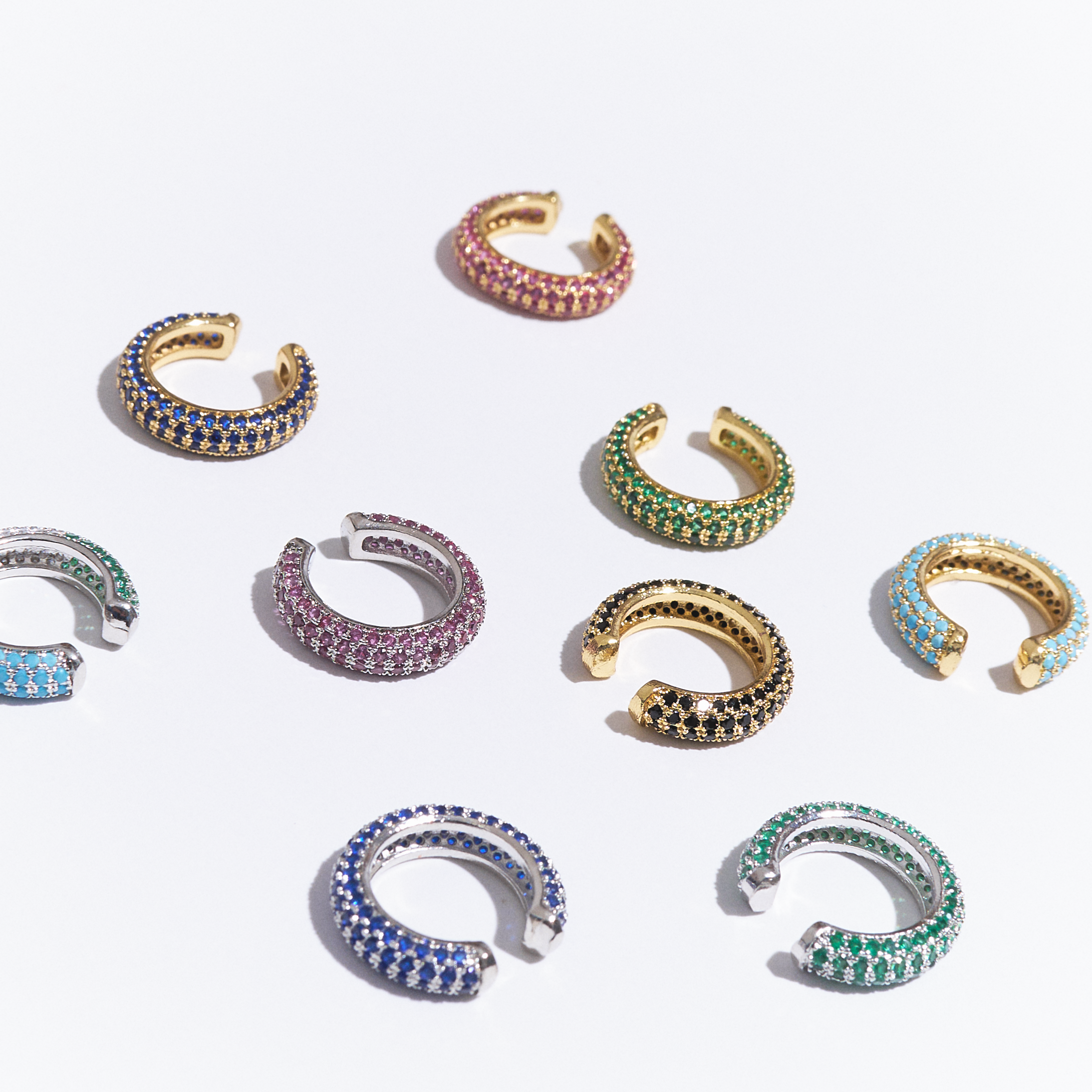 Earcuff Egipcio Multicolor Plateado