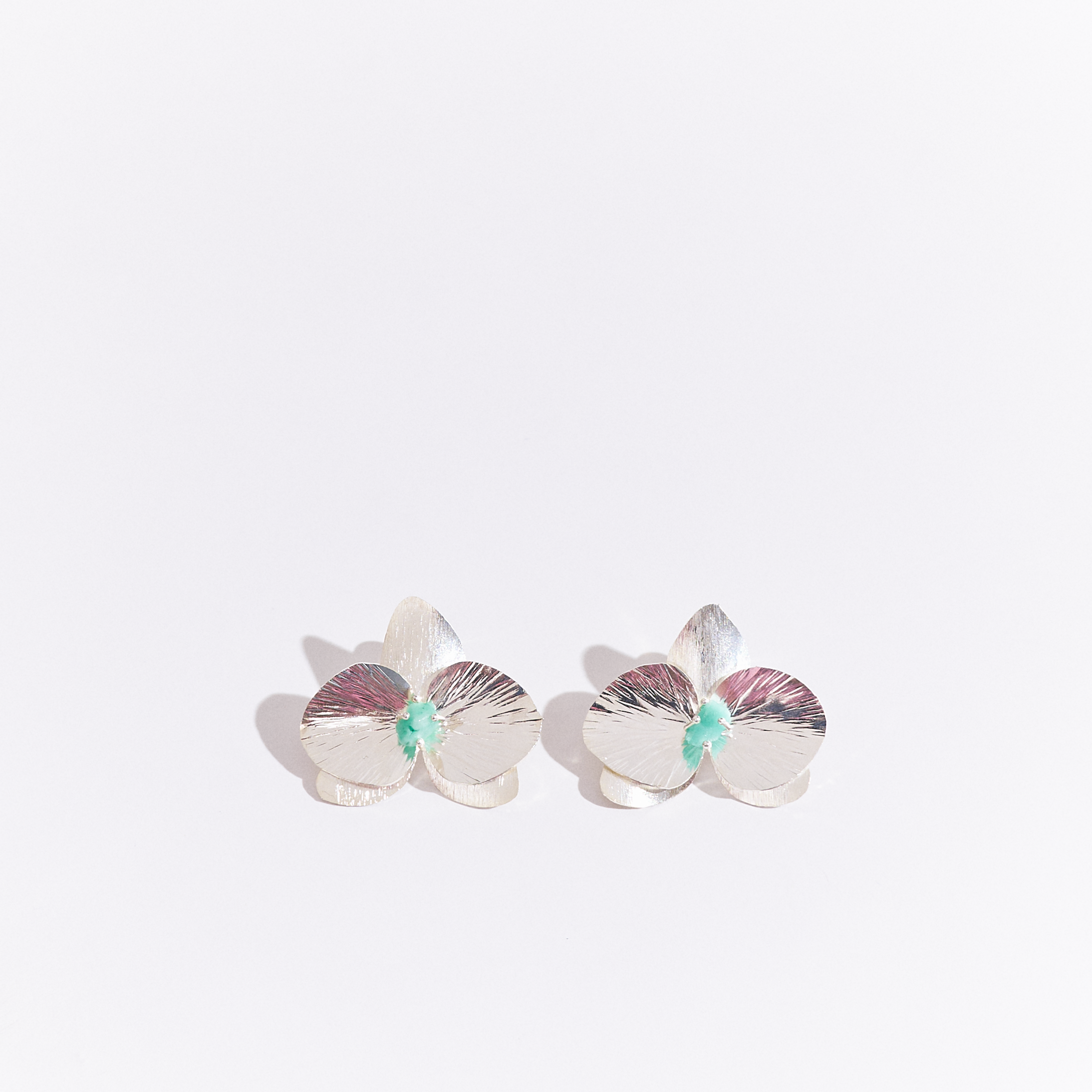 Aretes Cattleya Plateado