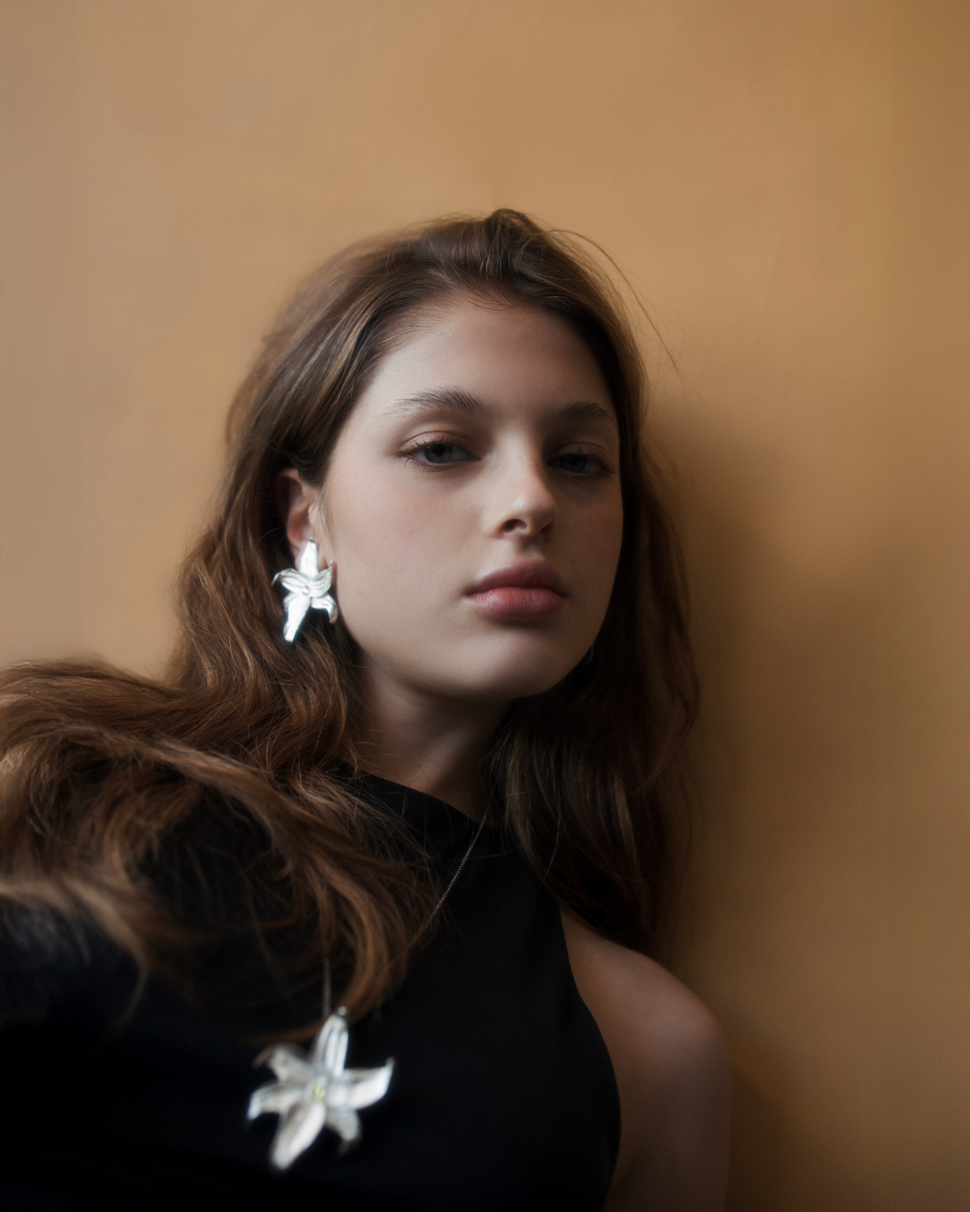 Aretes aurora maxi plateado