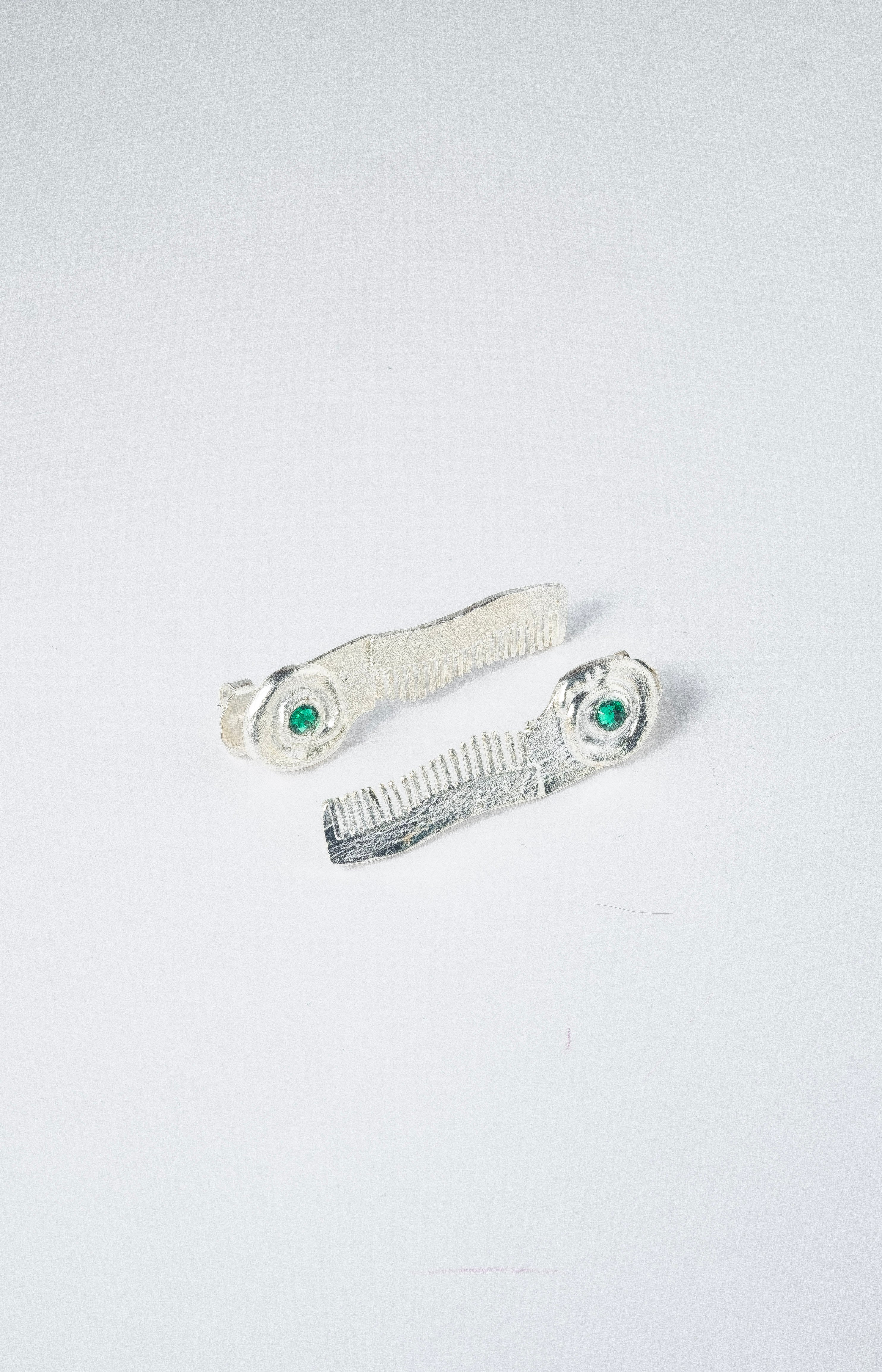 Aretes Caracol Peinilla Plateado